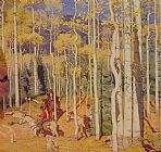 E. Martin Hennings Through the Aspens painting